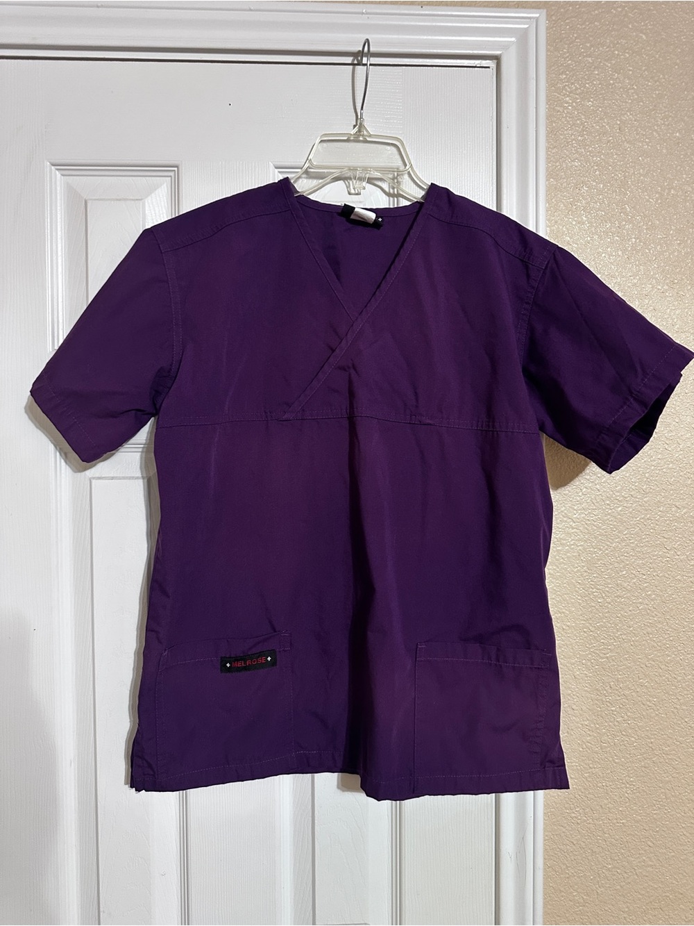 Purple V-Neck women Medical Scrub Top
